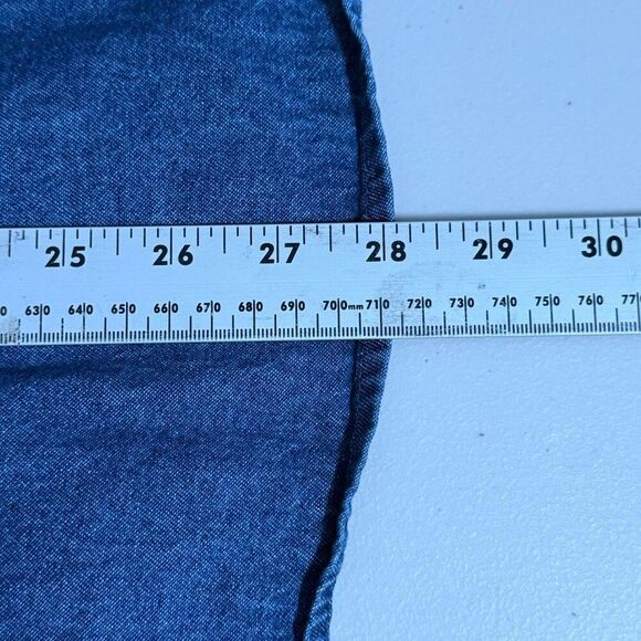 Vintage Christmas Winter‎ Denim LS Blouse Womens 1X Blue Snow Flake Pop Cuff - Picture 10 of 10